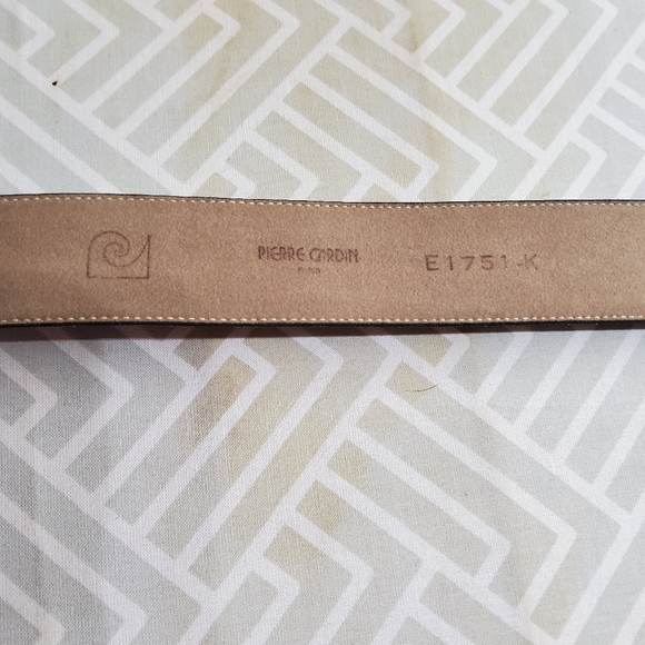 Vintage Pierre Cardin Brown Leather Belt with Signture Gold Buckle - Picture 5 of 6